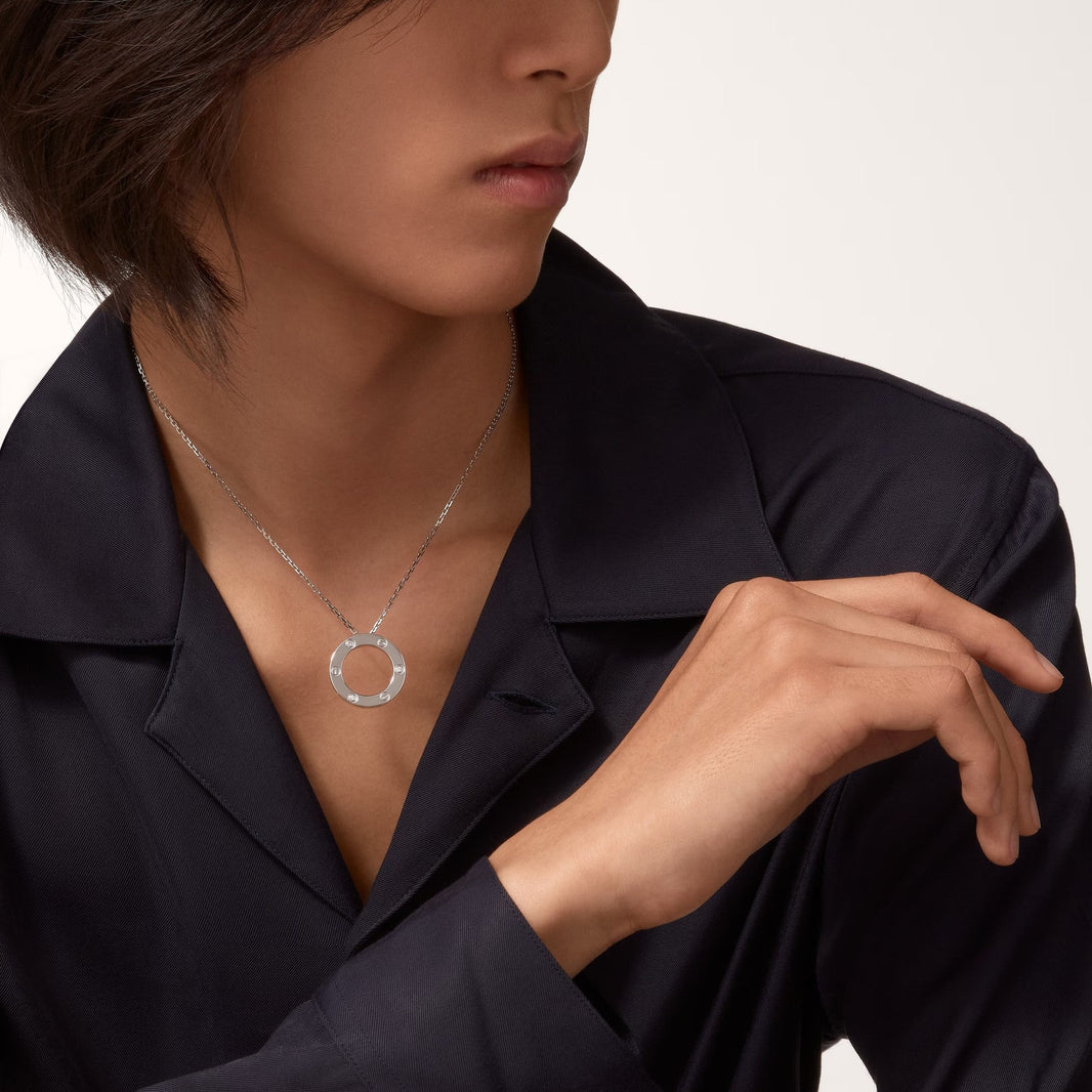 [Luna Brilliance] LOVE NECKLACE 16MM 3 DIAMONDS