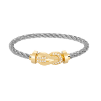 [Luna Brilliance]CHANCE LARGE 8 FIGURE BUCKLE HALF DIAMOND BRACELET GOLD