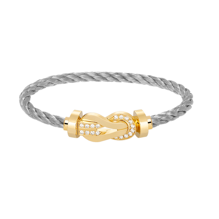 [Luna Brilliance]CHANCE LARGE 8 FIGURE BUCKLE HALF DIAMOND BRACELET GOLD