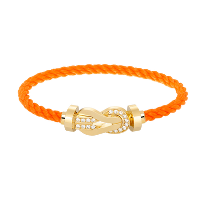 [Luna Brilliance]CHANCE LARGE 8 FIGURE BUCKLE HALF DIAMOND BRACELET GOLD