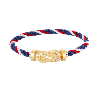 [Luna Brilliance]CHANCE LARGE 8 FIGURE BUCKLE HALF DIAMOND BRACELET GOLD