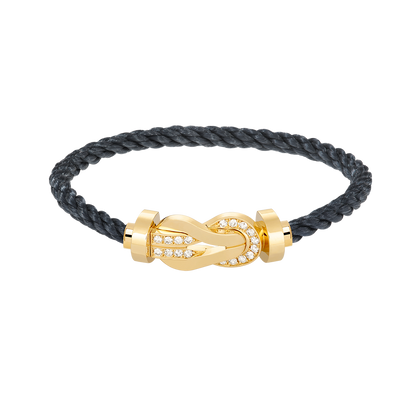[Luna Brilliance]CHANCE LARGE 8 FIGURE BUCKLE HALF DIAMOND BRACELET GOLD