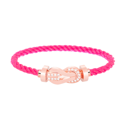 [Luna Brilliance]CHANCE LARGE 8 FIGURE BUCKLE HALF DIAMOND BRACELET ROSE GOLD