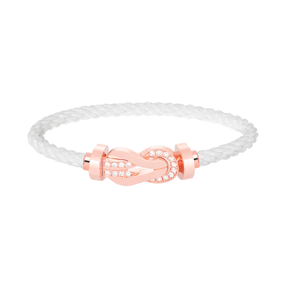 [Luna Brilliance]CHANCE LARGE 8 FIGURE BUCKLE HALF DIAMOND BRACELET ROSE GOLD