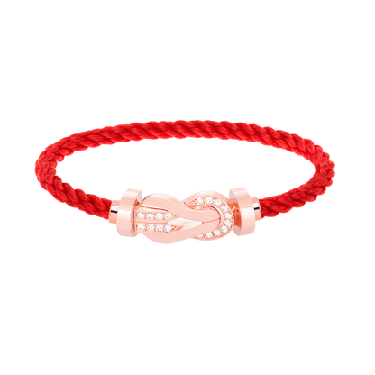 [Luna Brilliance]CHANCE LARGE 8 FIGURE BUCKLE HALF DIAMOND BRACELET ROSE GOLD