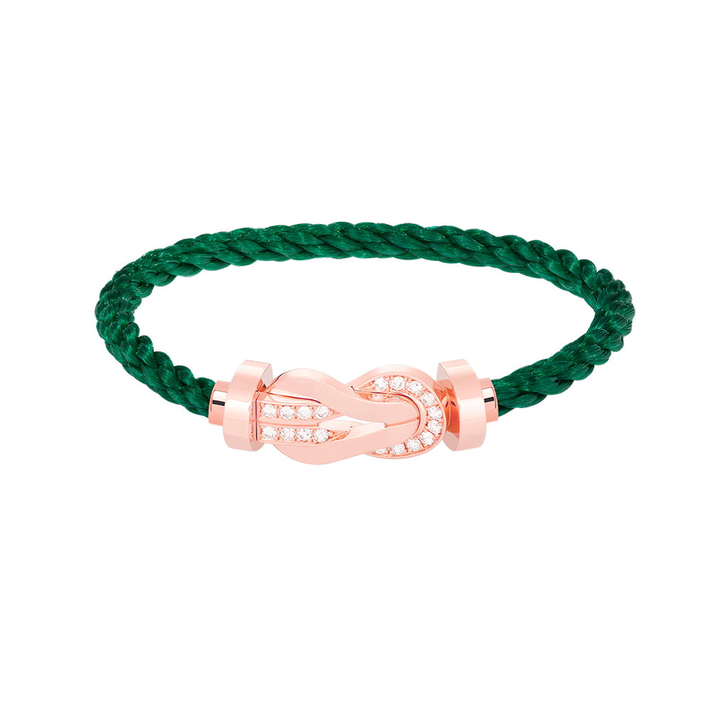 [Luna Brilliance]CHANCE LARGE 8 FIGURE BUCKLE HALF DIAMOND BRACELET ROSE GOLD