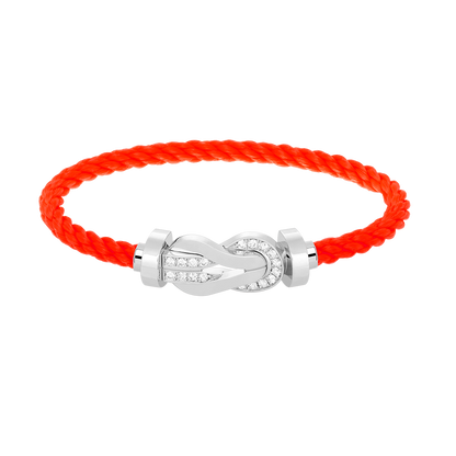 [Luna Brilliance]CHANCE LARGE 8 FIGURE BUCKLE HALF DIAMOND BRACELET SILVER