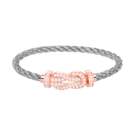 [Luna Brilliance]CHANCE LARGE 8 FIGURE BUCKLE FULL DIAMOND BRACELET ROSE GOLD