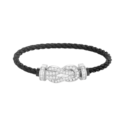 [Luna Brilliance]CHANCE LARGE 8 FIGURE BUCKLE FULL DIAMOND BRACELET SILVER