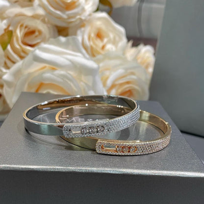 [Luna Brilliance]Move Noa Rose Gold Pavé Diamond Bangle Bracelet