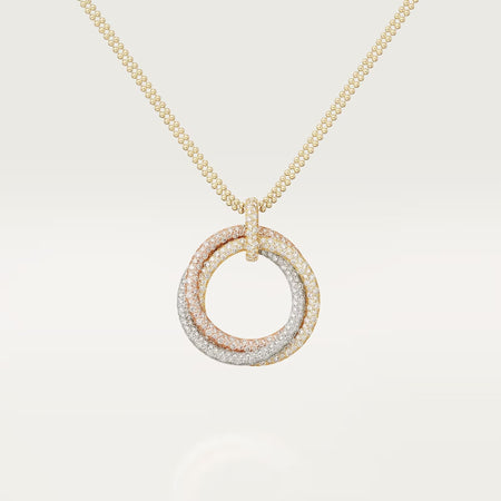 [Luna Brilliance] TRINITY LARGE FULL DIAMOND  NECKLACE