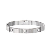 [Luna Brilliance]Clover & Love Sliver 2-Piece Bracelet Stack Set