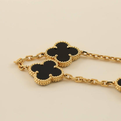 [Luna Brilliance] CLOVER 5 MOTIF ONYXS BRACELET COLLECTION