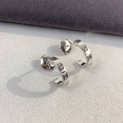 [Luna Brilliance]LOVE EARRINGS 2.65MM SILVER
