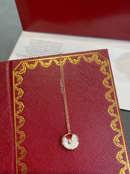 [Luna Brilliance]AMULETTE ROSE GOLD MOP NECKLACE