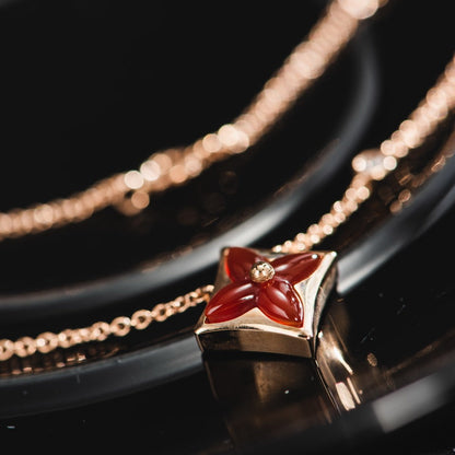 [Luna Brilliance]STAR NECKLACE PINK GOLD 1 DIAMOND