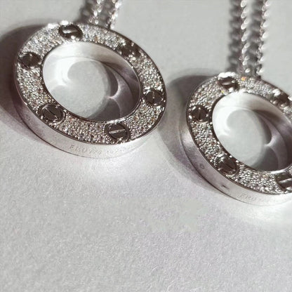 [Luna Brilliance]LOVE NECKLACE ADJUSTABLE SILVER