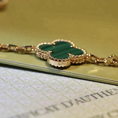 [Luna Brilliance] CLOVER 5 MOTIF MALACHITE BRACELET COLLECTION