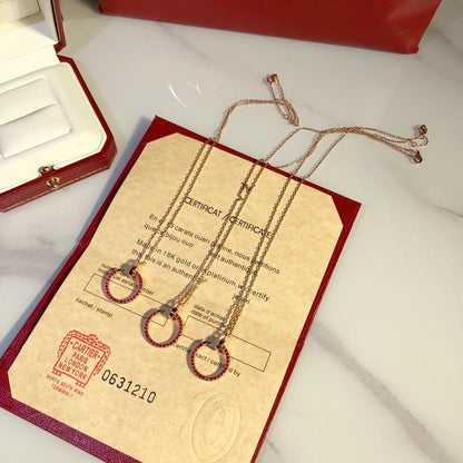 [Luna Brilliance]JUSTE NECKLACE GOLD RED DIAMONDS
