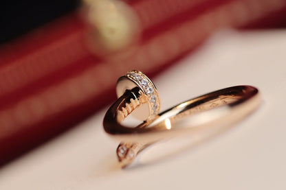 [Luna Brilliance]JUSTE RING 2.65MM PINK GOLD DIAMOND
