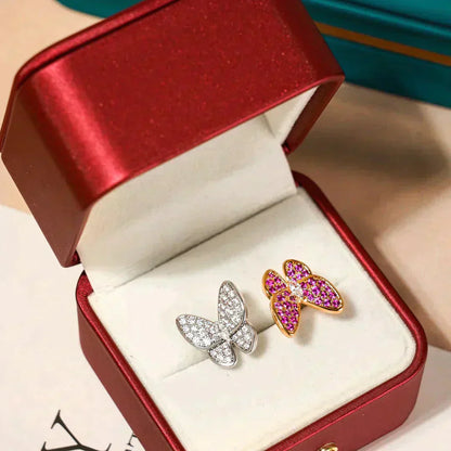 [Luna Brilliance]TWIN BUTTERFLY DIAMOND RING