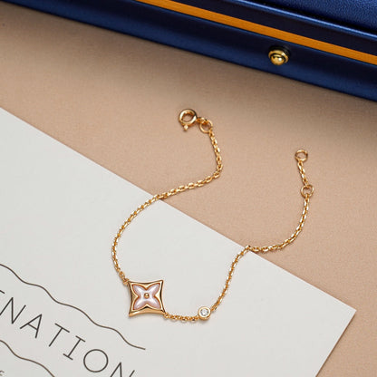 [Luna Brilliance]STAR 1 DIAMOND PINK GOLD BRACELET