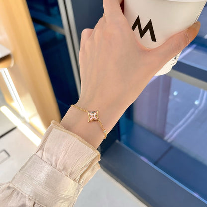 [Luna Brilliance]STAR 1 DIAMOND PINK GOLD BRACELET