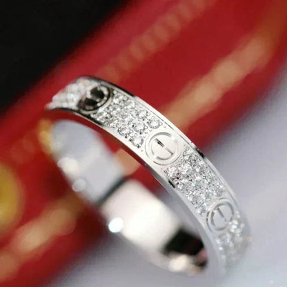 [Luna Brilliance] LOVE RING 4.0MM DIAMOND PAVED