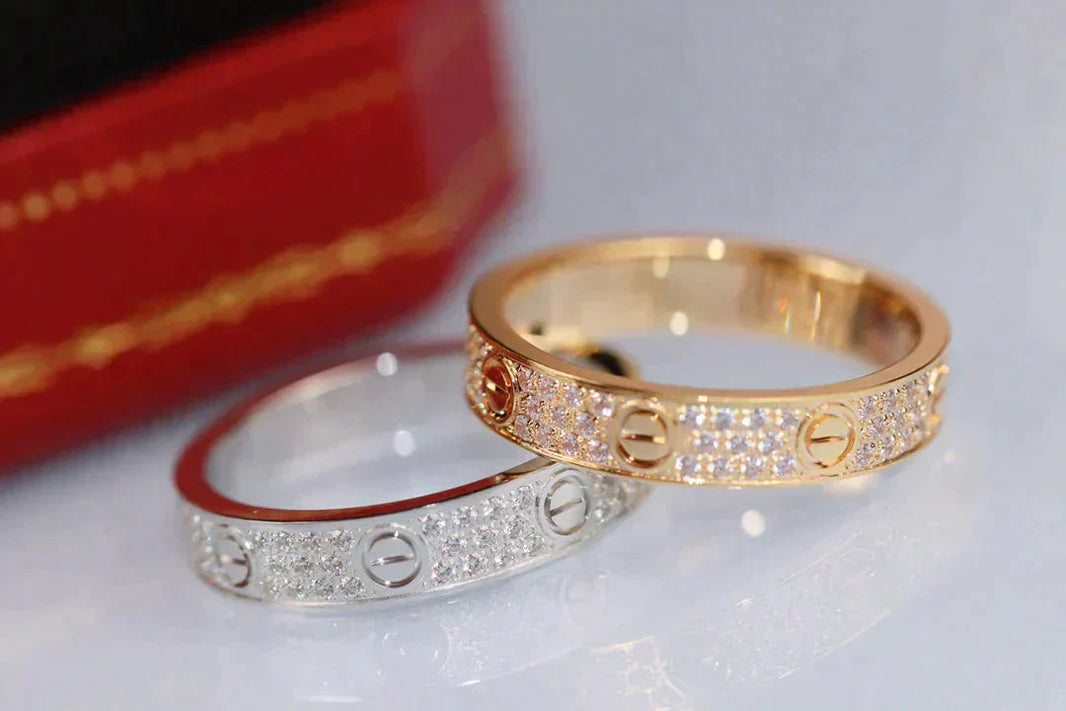 [Luna Brilliance]LOVE RING 3.6MM DIAMOND PAVED