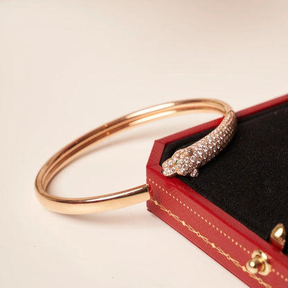 [Luna Brilliance]PANTHERE ROSE GOLD DIAMOND OPEN BRACELET