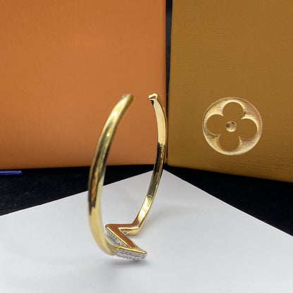 [Luna Brilliance]VOLTE UPSITE DOWN DIAMOND GOLD OPEN BRACELET