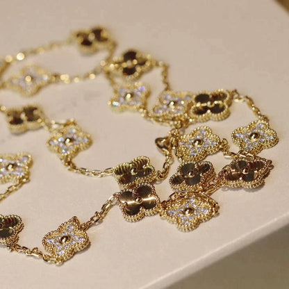 [Luna Brilliance]CLOVER 20 MOTIFS LASER DIAMOND NECKLACE