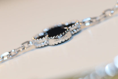 [Luna Brilliance]CLOVER 20 MOTIFS ONYX DIAMOND SILVER