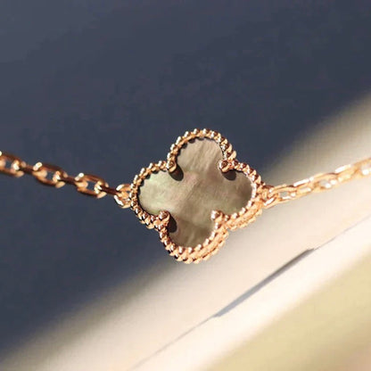 [Luna Brilliance]CLOVER 20 MOTIFS DARK MOP DIAMOND  NECKLACE