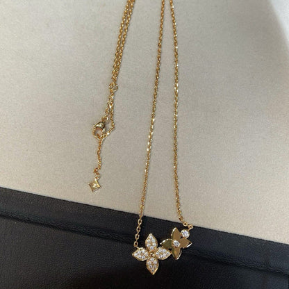 [Luna Brilliance]STAR BLOSSOM NECKLACE PINK GOLD DIAMONDS