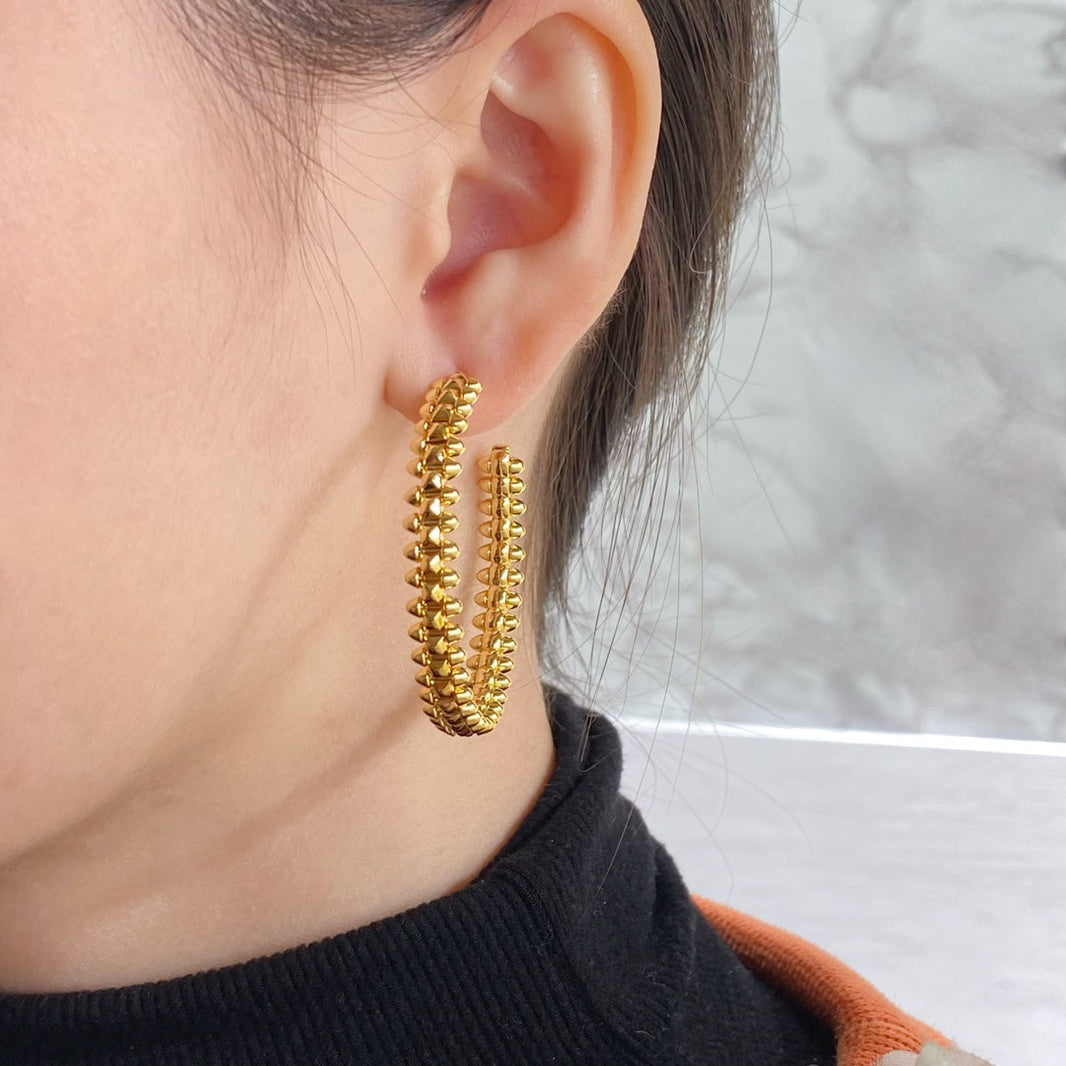 [Luna Brilliance] CLASH HOOP LARGE EARRINGS