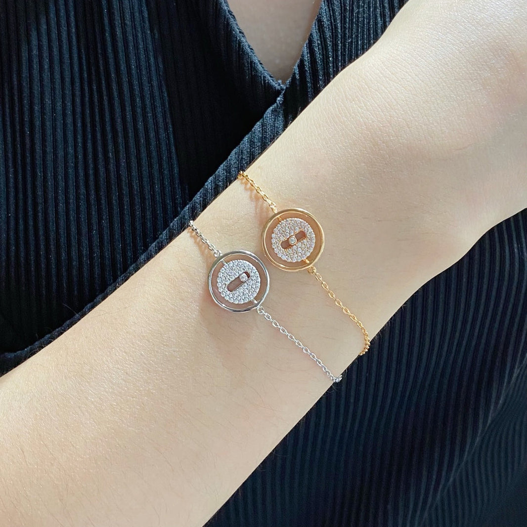 [Luna Brilliance]LUCKY MOVE DIAMOND PAVED BRACELET
