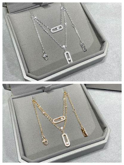 [Luna Brilliance]MOVE 2 ROW DIAMOND NECKLACE