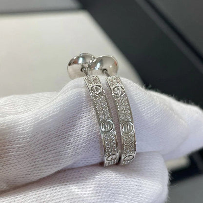 [Luna Brilliance] LOVE EARRINGS 3.6MM DIAMOND PAVED