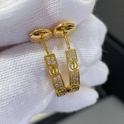 [Luna Brilliance] LOVE EARRINGS 3.6MM DIAMOND PAVED