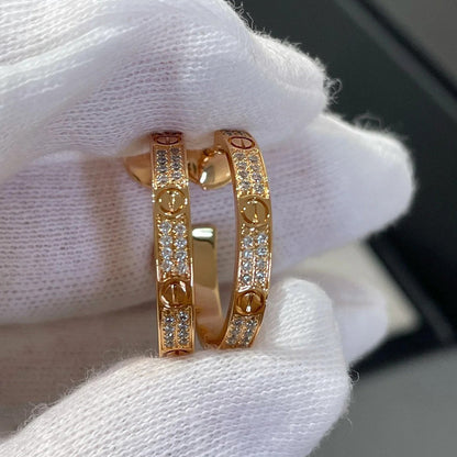 [Luna Brilliance] LOVE EARRINGS 3.6MM DIAMOND PAVED