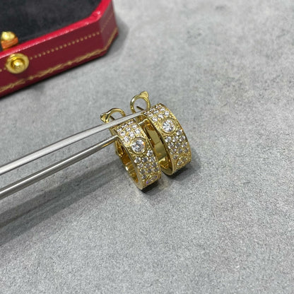 [Luna Brilliance] LOVE 5.5MM DIAMOND PAVED EARRINGS