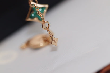 [Luna Brilliance]STAR AND SUN 4 MOTIF PINK GOLD MALACHITE BRACELET