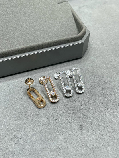 [Luna Brilliance]MOVE UNO STUD DIAMOND PAVED EARRINGS