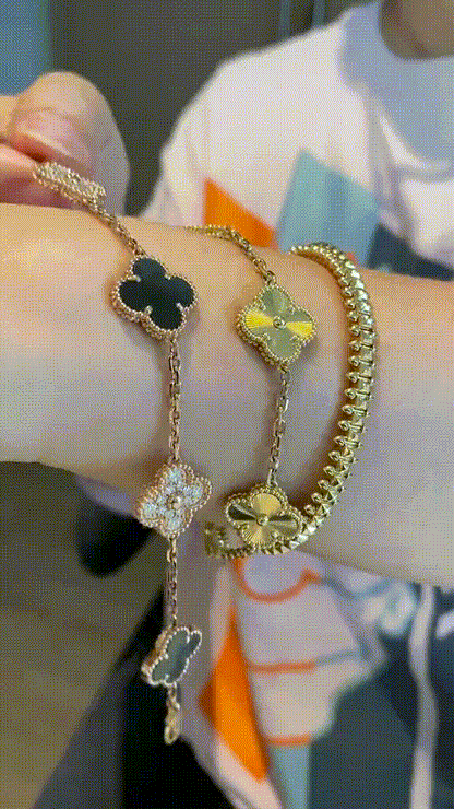 [Luna Brilliance]Clover & Clash Bracelet 3-Piece Stack set