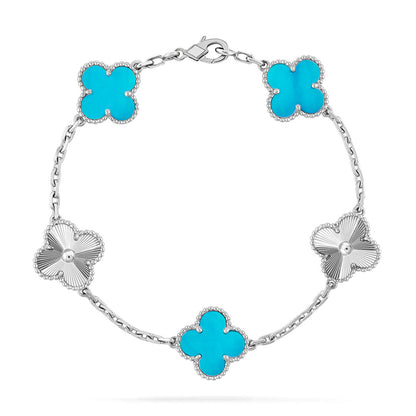 [Luna Brilliance] CLOVER 5 MOTIF TURQUOISE BRACELET COLLECTION