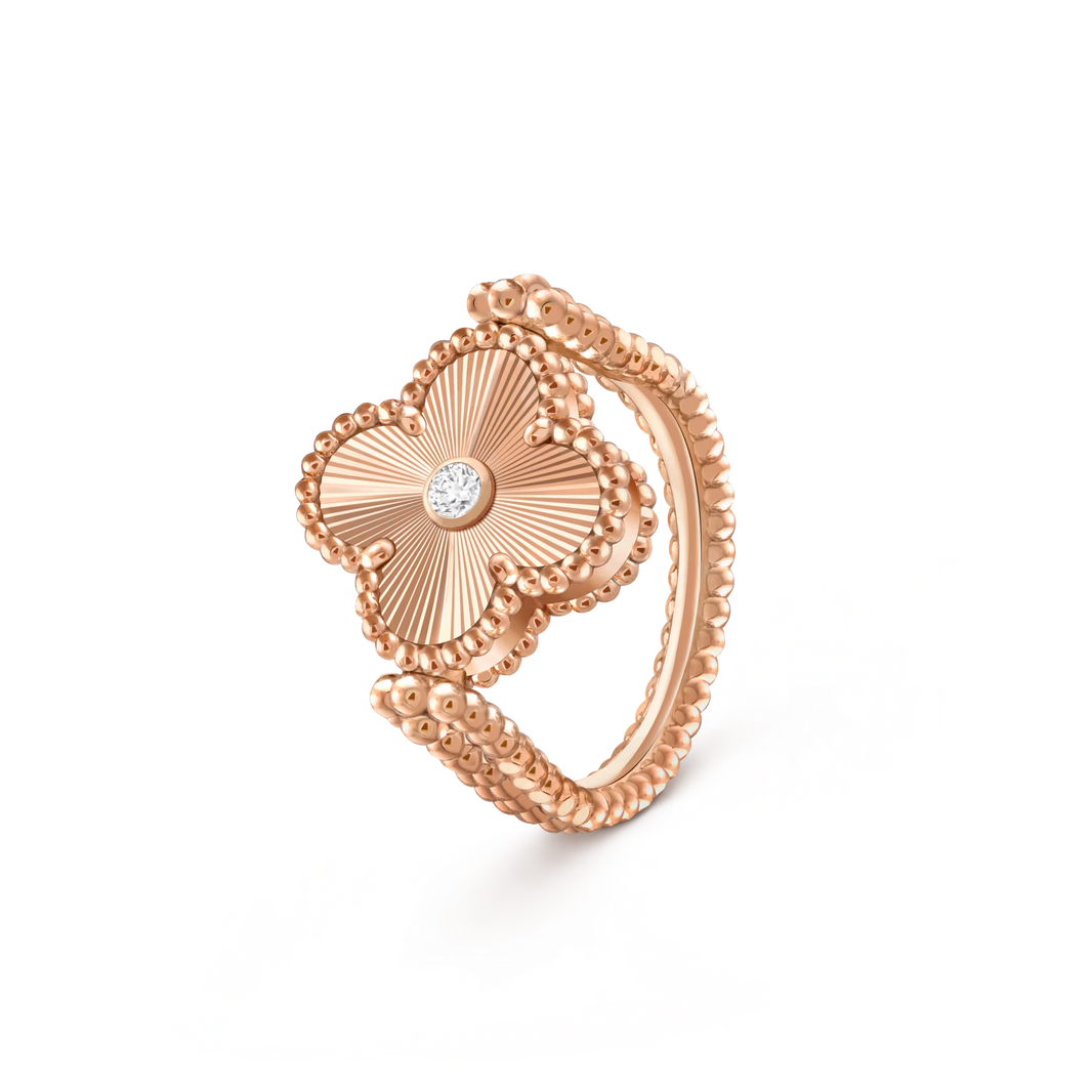 [Luna Brilliance]CLOVER RIVERSIBLE RING ROSE GOLD COLLECTION