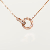 [Luna Brilliance] LOVE  FULL DIAMOND PENDANT NECKLACE