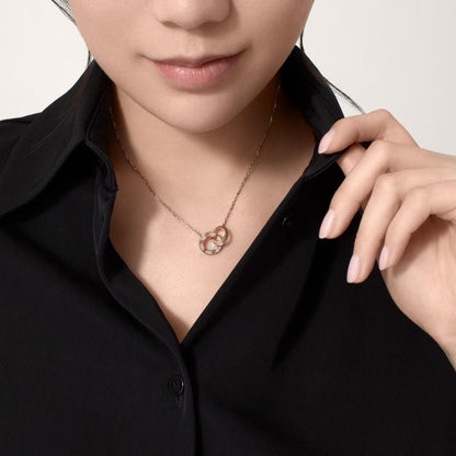 [Luna Brilliance] LOVE  FULL DIAMOND PENDANT NECKLACE