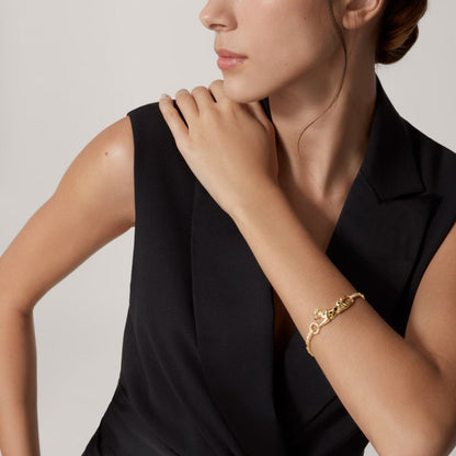 [Luna Brilliance] PANTHERE HALF DIAMOND ON CHAIN BRACELET